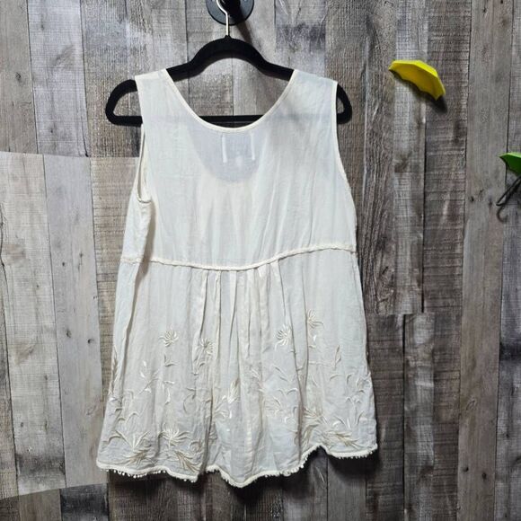 Made by Voyage Inde Cream Embroidered Tunic Tank Top - Picture 3 of 6